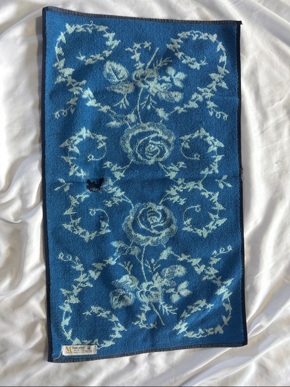 Vintage Blue Floral Hand Towel
